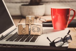 Online internet shopping logistics and delivery concept